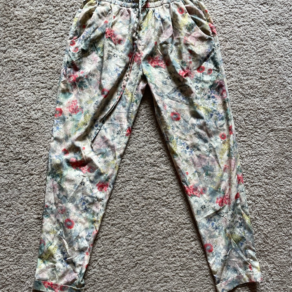 Zara Silk Floral Pants